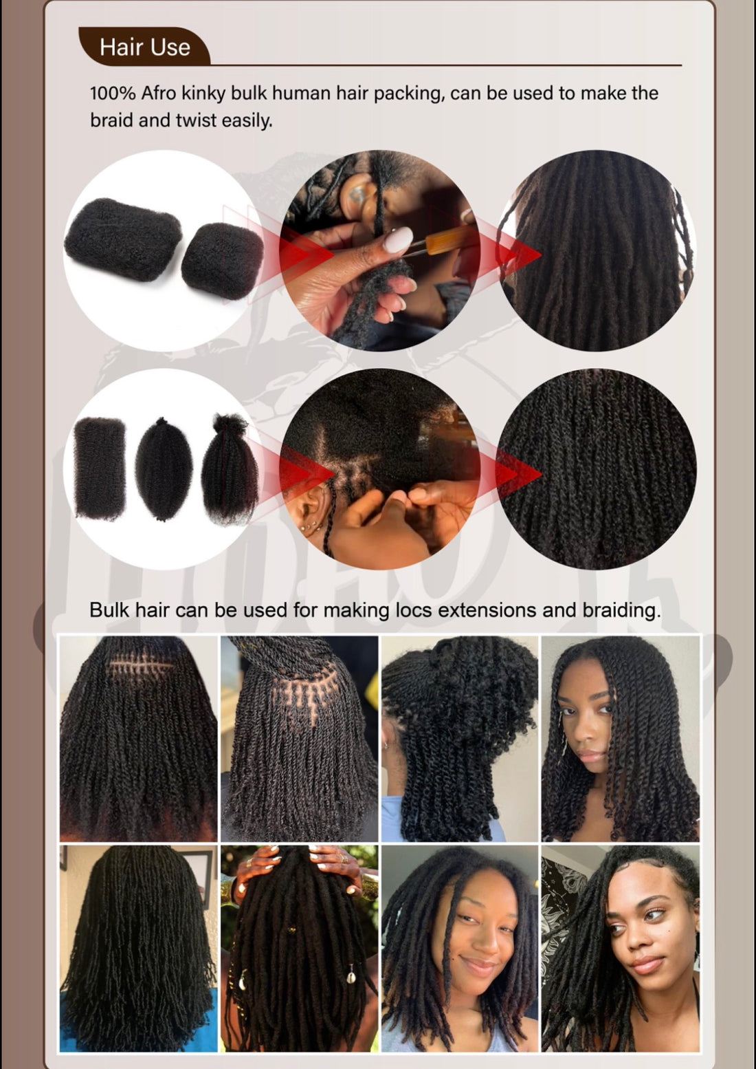 AFRO KINKY BULK HUMAN HAIR